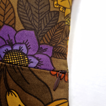 Fermeture éclair invisible du coussin d’intérieur vintage Harvest Bloom confectionné à la main en France