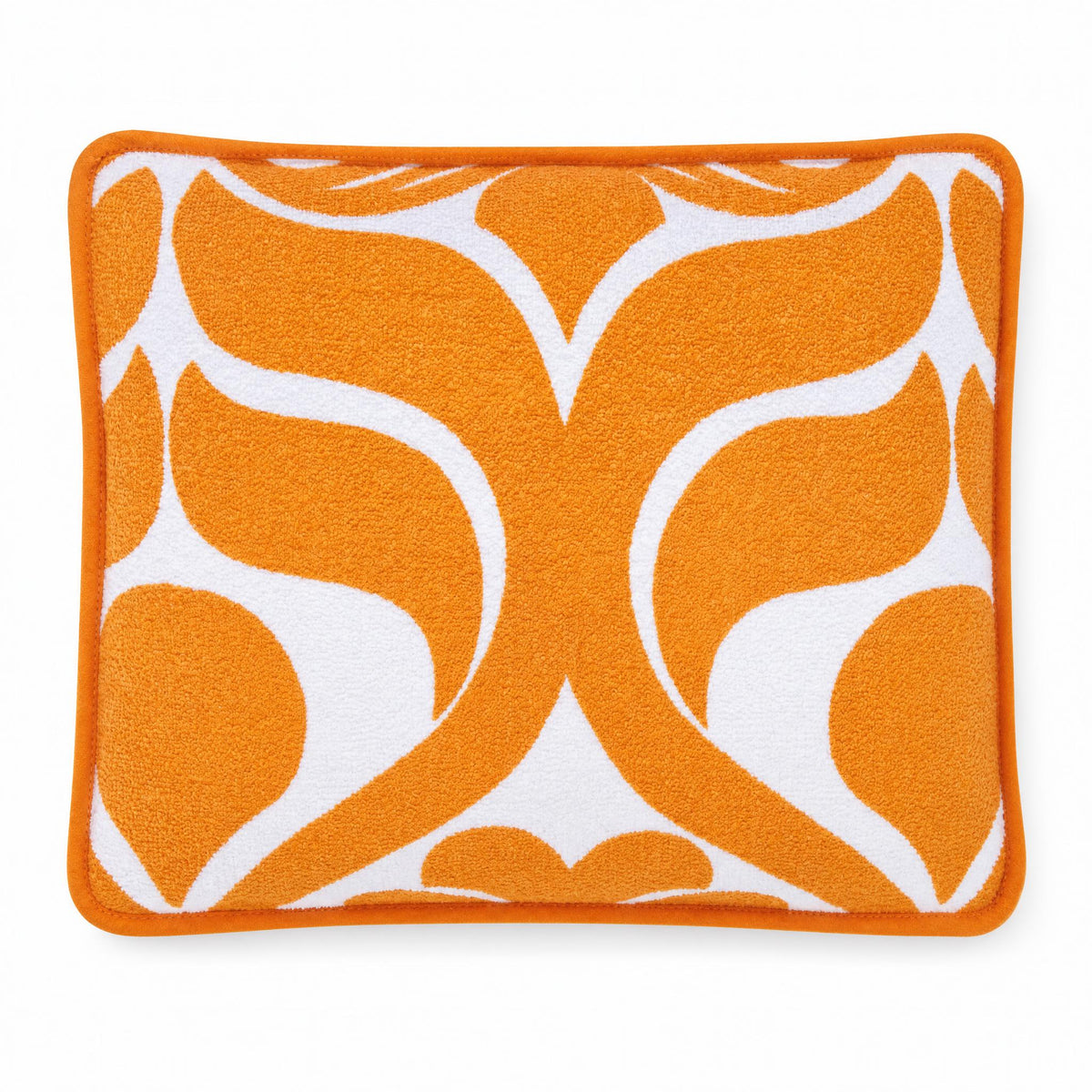 Coussin de plage vintage Sirocco ’71 orange et blanc en tissu éponge des années 70