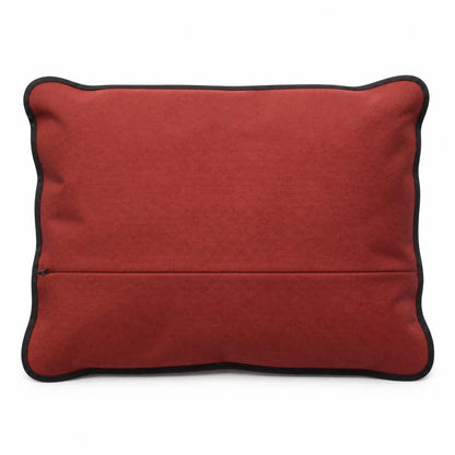Dos imperméable bordeaux du coussin de plage vintage Riviera ’74 avec fermeture éclair invisible et finition en biais marron
