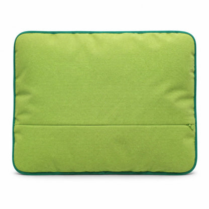 Dos imperméable vert du coussin de plage vintage Oliva ’71 avec fermeture éclair invisible et finition en biais vert